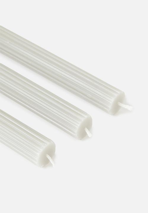 H&S - Taper candle set of 3 - grey