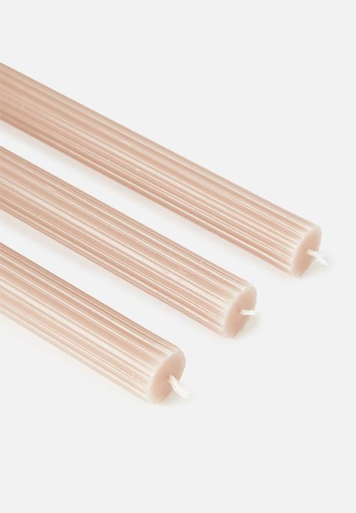 H&S - Taper candle set of 3 - pink