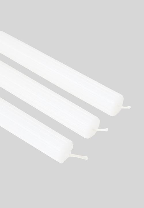 H&S - Taper candle set of 3 - white
