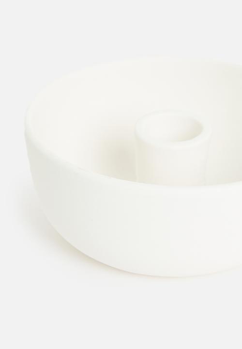 H&S - Bowl candle holder - white