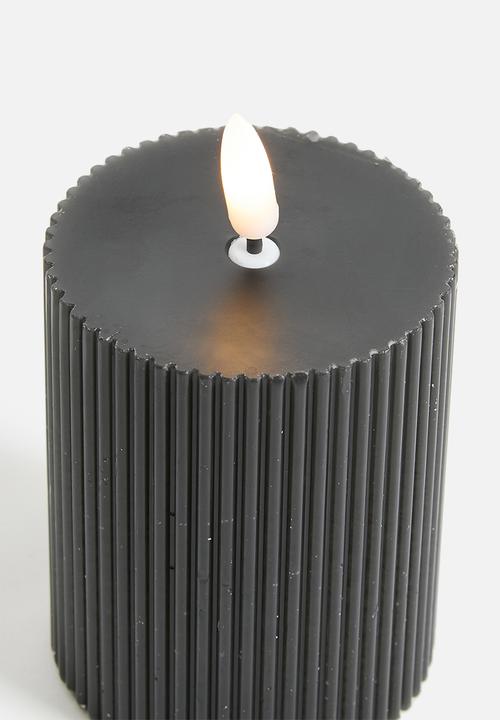 H&S - LED Candle - Small Stripe Black