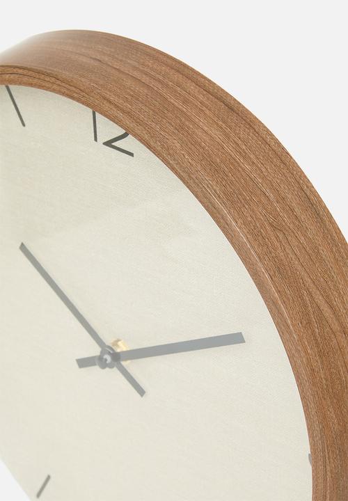 H&S - Como wall clock - white & natural