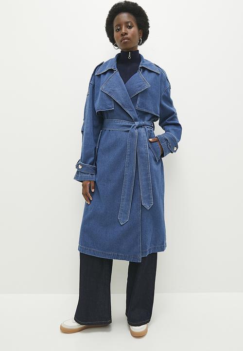 Denim trench coat - mid blue5