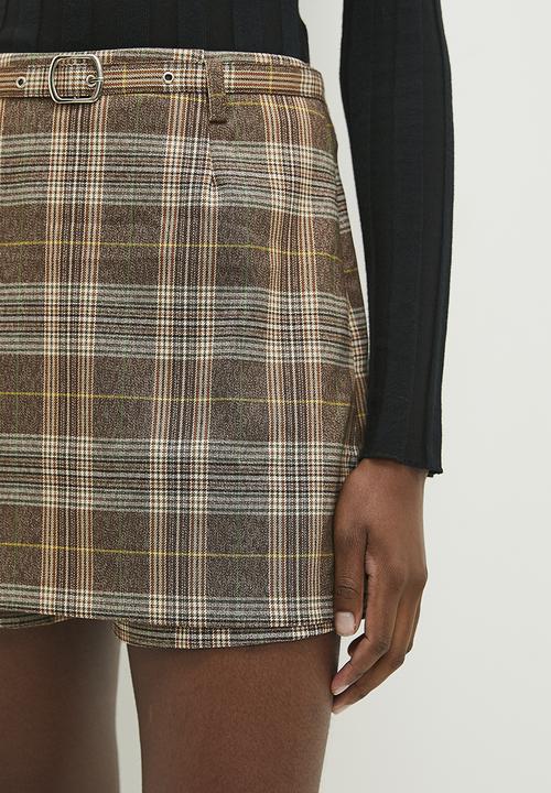 Superbalist - Check skort - brown check