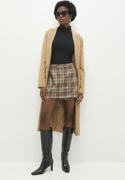 Superbalist - Check skort - brown check