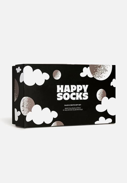 Happy Socks - 3-pack black and white socks gift set - black