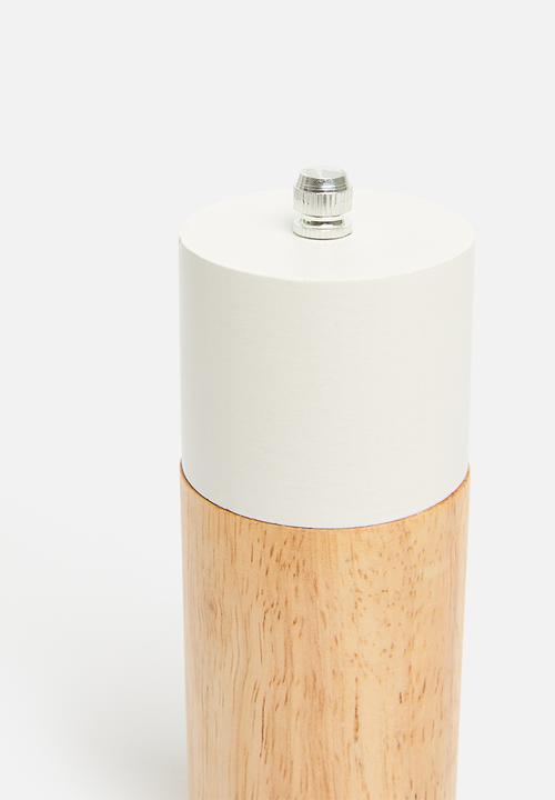 Excellent Houseware - Wood pepper mill - White