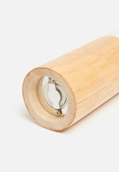 Excellent Houseware - Wood pepper mill - White