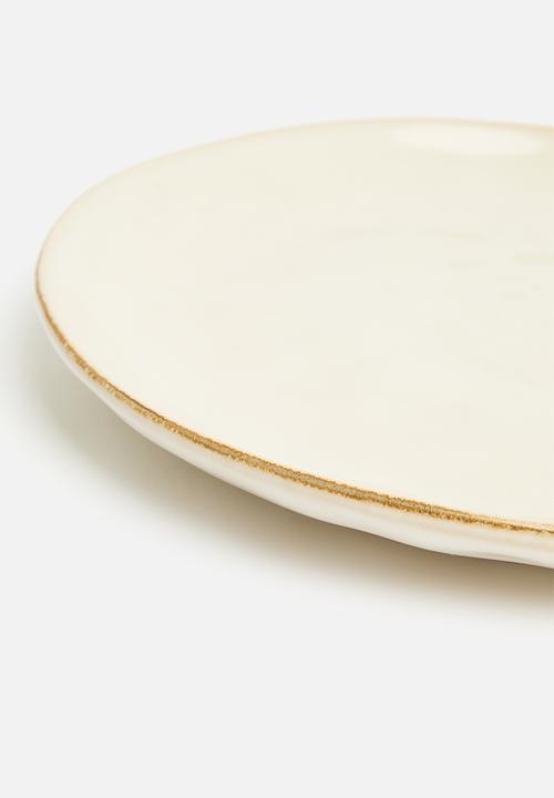Excellent Houseware - Marta stoneware side plate set of 4 - Natural