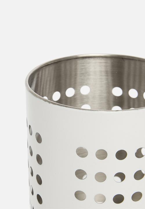 Excellent Houseware - Vevo stainless steel cutlery holder - White