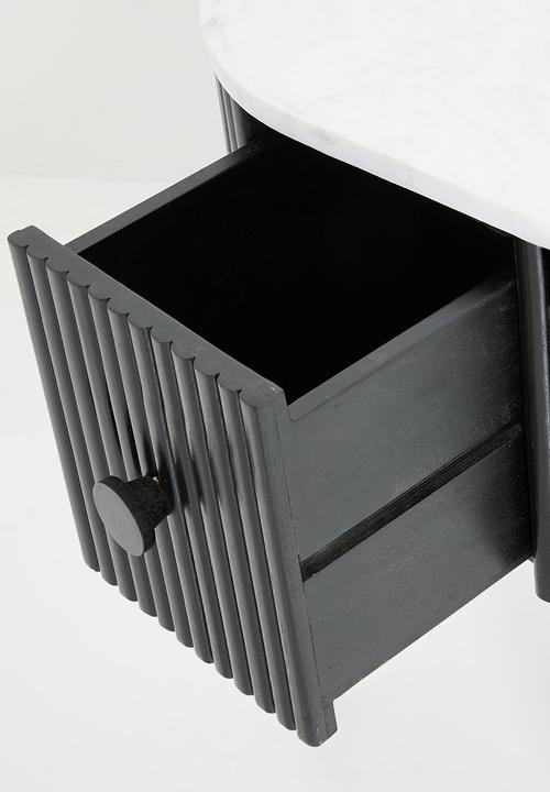 Sixth Floor - Grant marble & wood bedside table - black