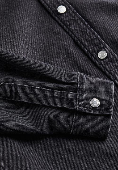 H&M - Regular fit denim overshirt - black