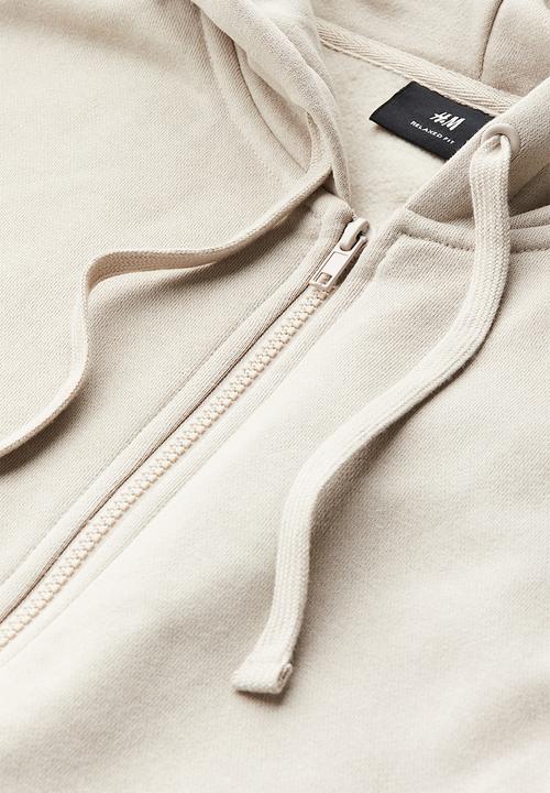 H&M - Loose fit zip-through hoodie - beige
