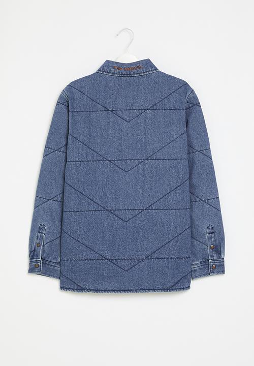 POLO - Boys pjc rowan quilted denim jacket - medium wash