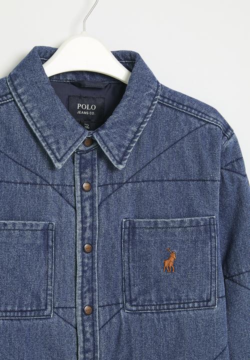 POLO - Boys pjc rowan quilted denim jacket - medium wash