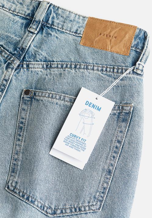 H&M - Curvy fit wide ultra high jeans - light denim blue