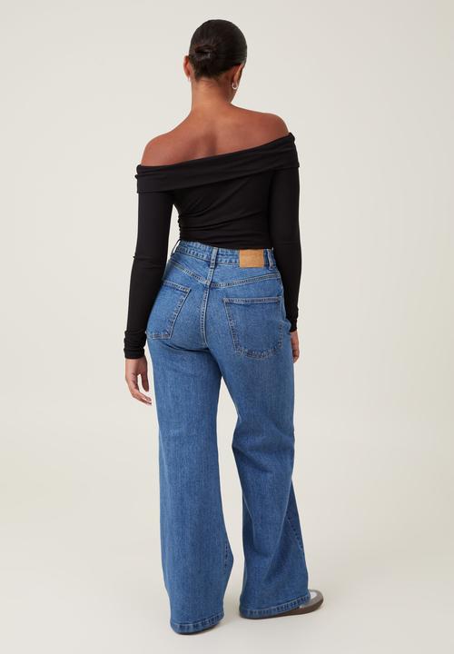 Cotton On - Plus Curvy Stretch Wide Jean - sea Blue