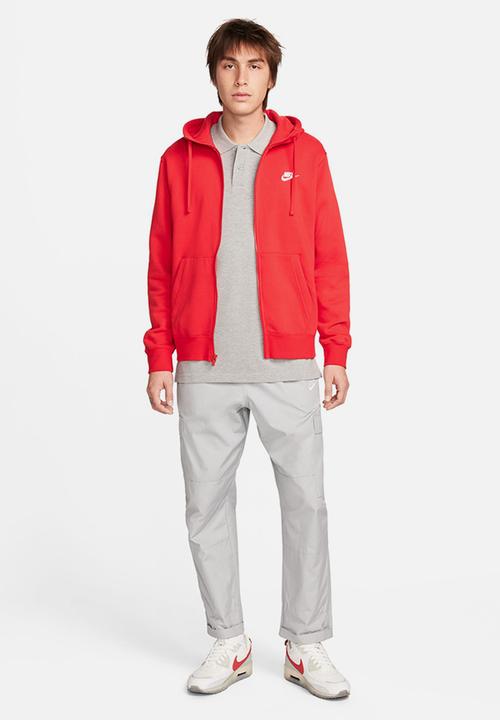 Nike -  Club s/s  pique polo  - dk grey heather/white