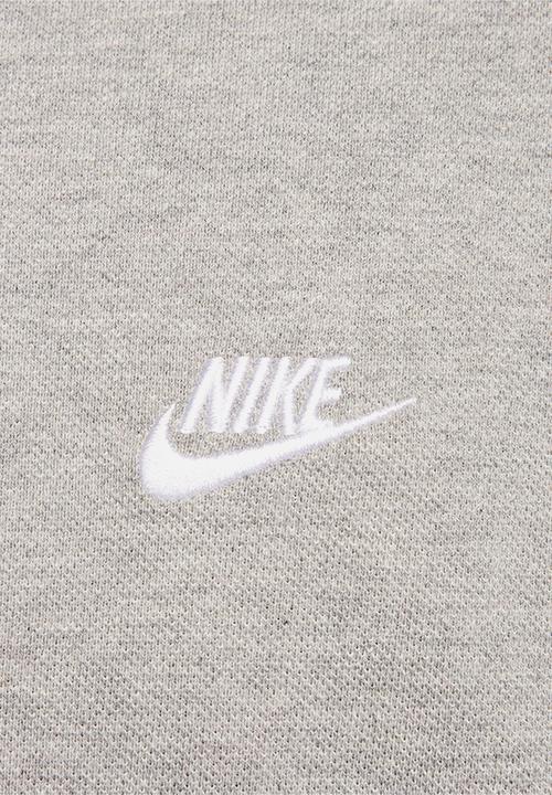 Nike -  Club s/s  pique polo  - dk grey heather/white