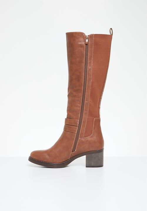 Madison® - Gabriella block heel boot - dark tan