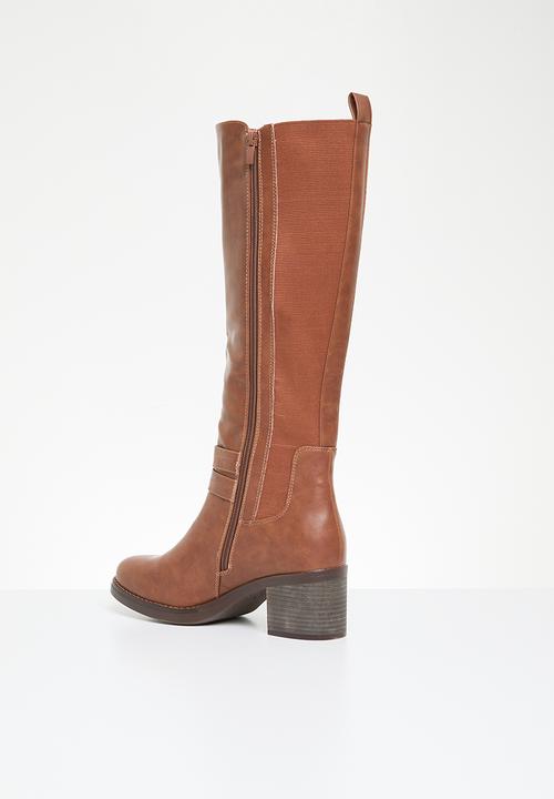 Madison® - Gabriella block heel boot - dark tan