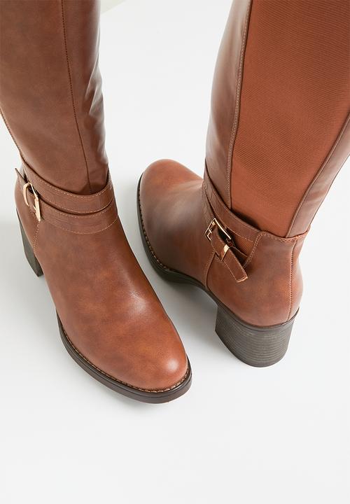 Madison® - Gabriella block heel boot - dark tan