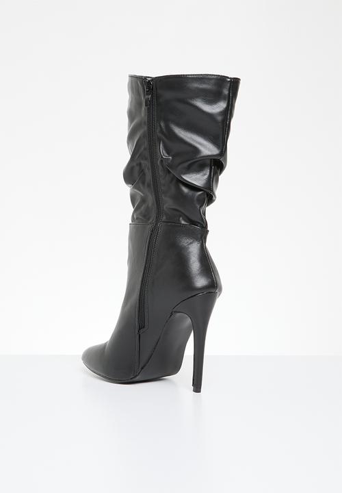 Madison® - Kessa ruched stiletto boot - black