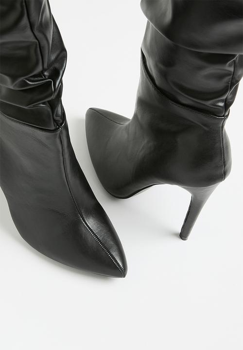 Madison® - Kessa ruched stiletto boot - black