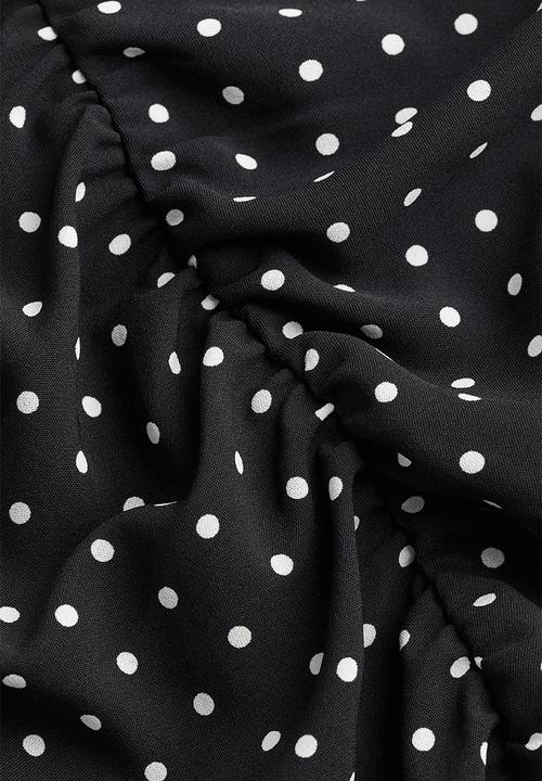 H&M - Gathered dress - black & spotted