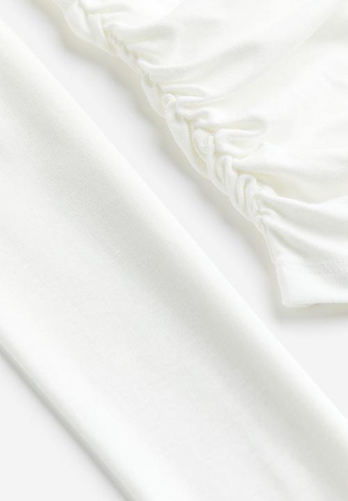 H&M - Gathered jersey top - cream