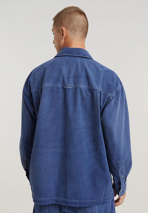 G-STAR - Boxy Fit shirt l\sLt wt illinois ecru chambray - faded ciel blue gd