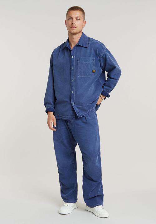 G-STAR - Boxy Fit shirt l\sLt wt illinois ecru chambray - faded ciel blue gd
