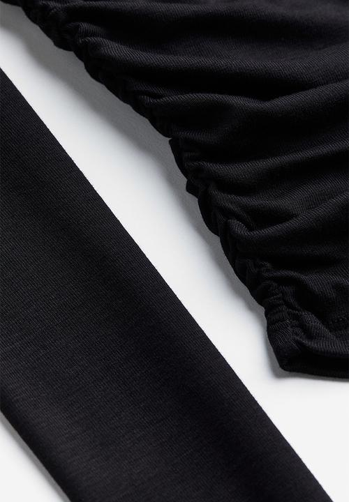 H&M - Gathered jersey top - black
