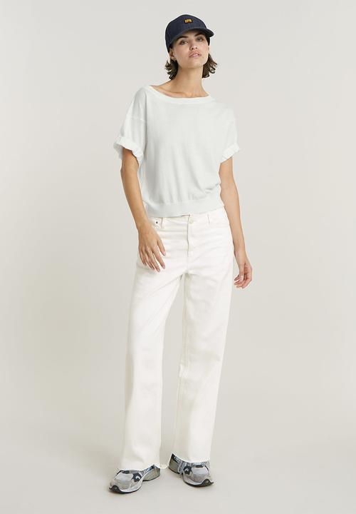 G-STAR - Blousy boat neck jumper loose wmn - lt chalk