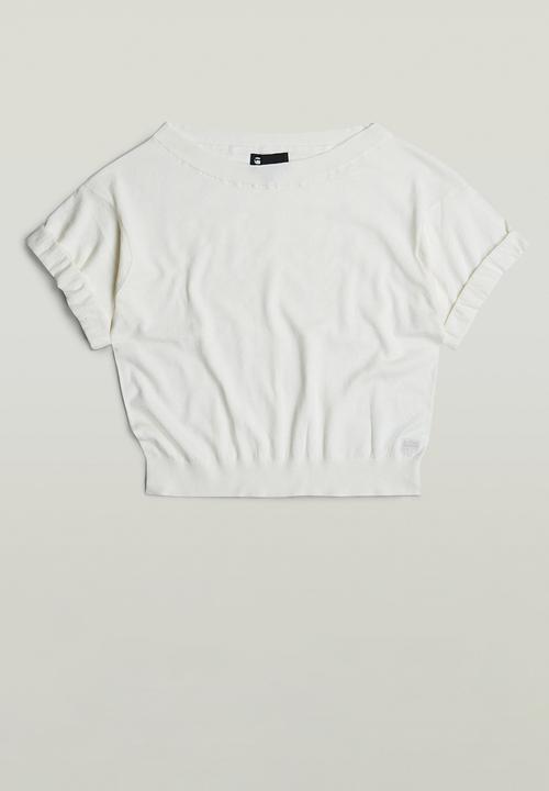 G-STAR - Blousy boat neck jumper loose wmn - lt chalk