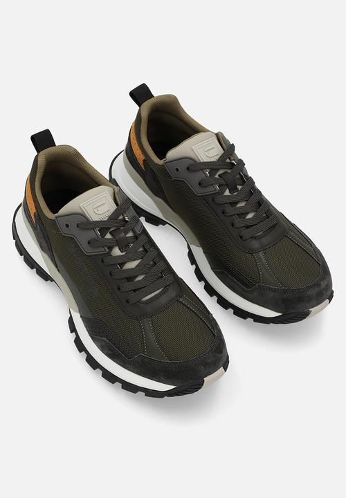 G-STAR - Rackam Blocked Layer Sneaker - Olive & Dk Grey 
