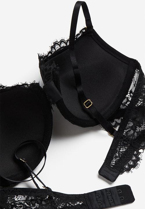 H&M - Lace push-up bra - black