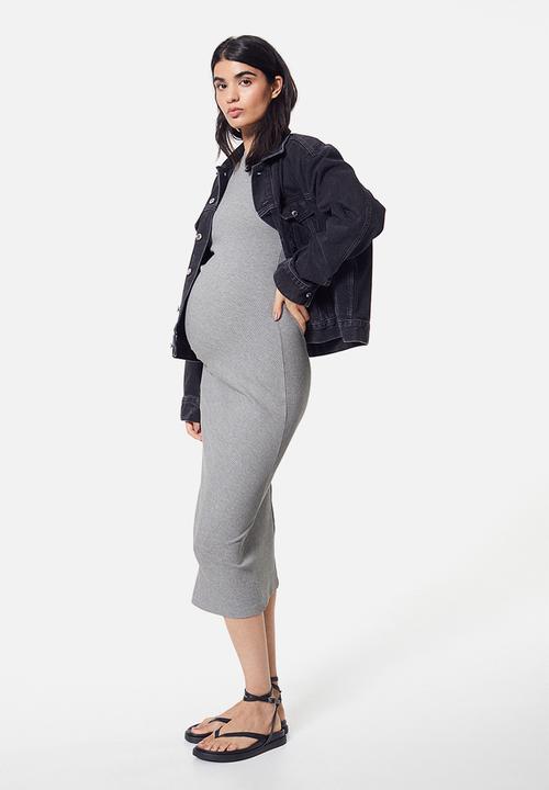 H&M - Gathered bodycon dress - grey marl 