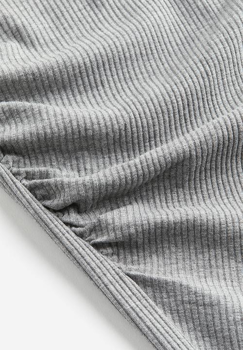 H&M - Gathered bodycon dress - grey marl 