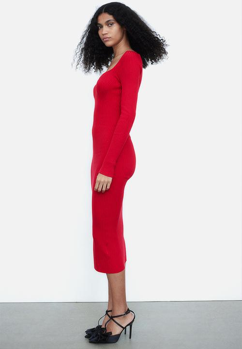H&M - Rib-knit dress - red