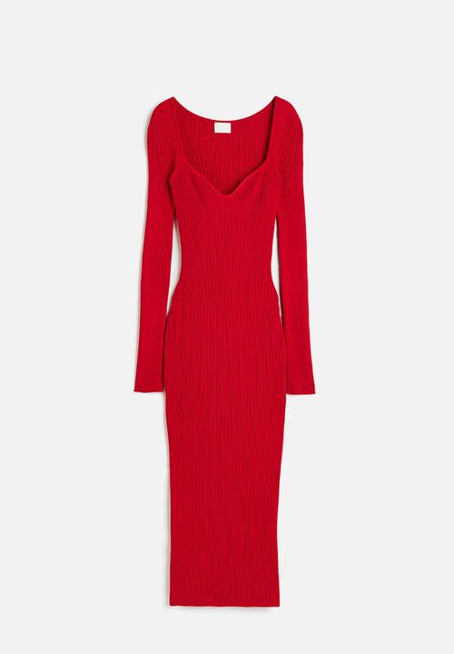 H&M - Rib-knit dress - red