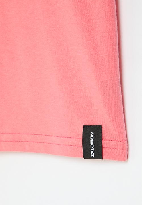 Salomon - Split logo short sleeve tee g - sunkist coral