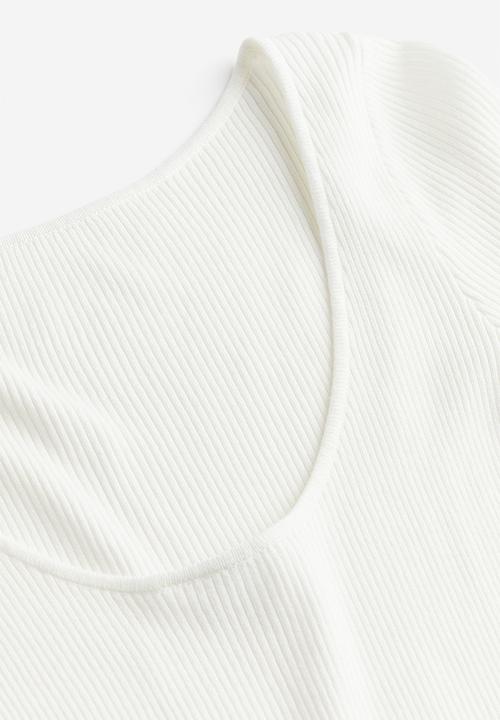 H&M - Rib-knit top - white