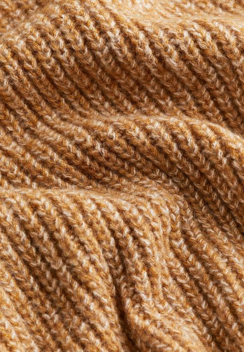 H&M - Rib-knit top - dark beige marl