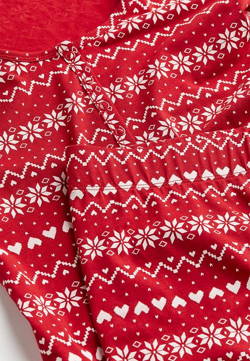 H&M - Ribbed cotton pyjamas - red,multi