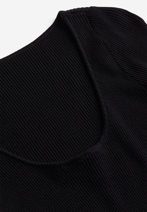 H&M - Rib-knit top - black