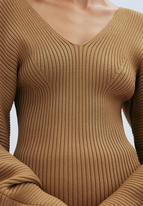 H&M - Rib-knit jumper - dark beige