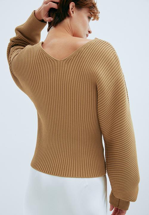 H&M - Rib-knit jumper - dark beige