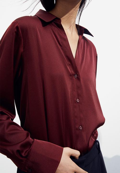 H&M - V-neck blouse - burgundy