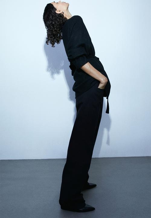 H&M - Tie-belt cardigan - black